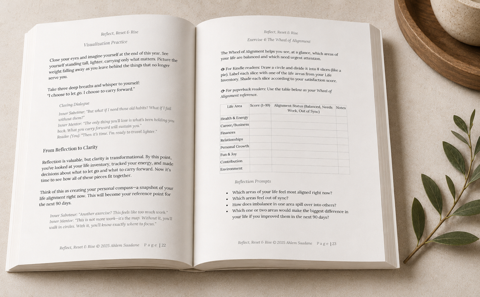 Reflect Reset and Rise preview page showing The Wheel of Alignment