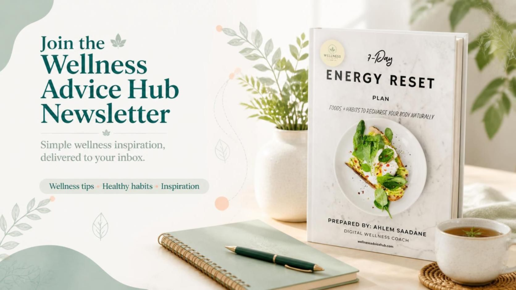 Join the Wellness Advice Hub Newsletter - Free 7-Day Energy Reset Plan by Ahlem Saadane
