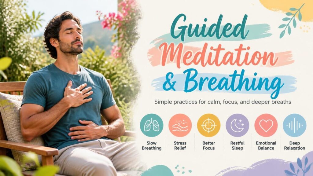 Guided Meditation & Breathing for relaxation and mindful breathing