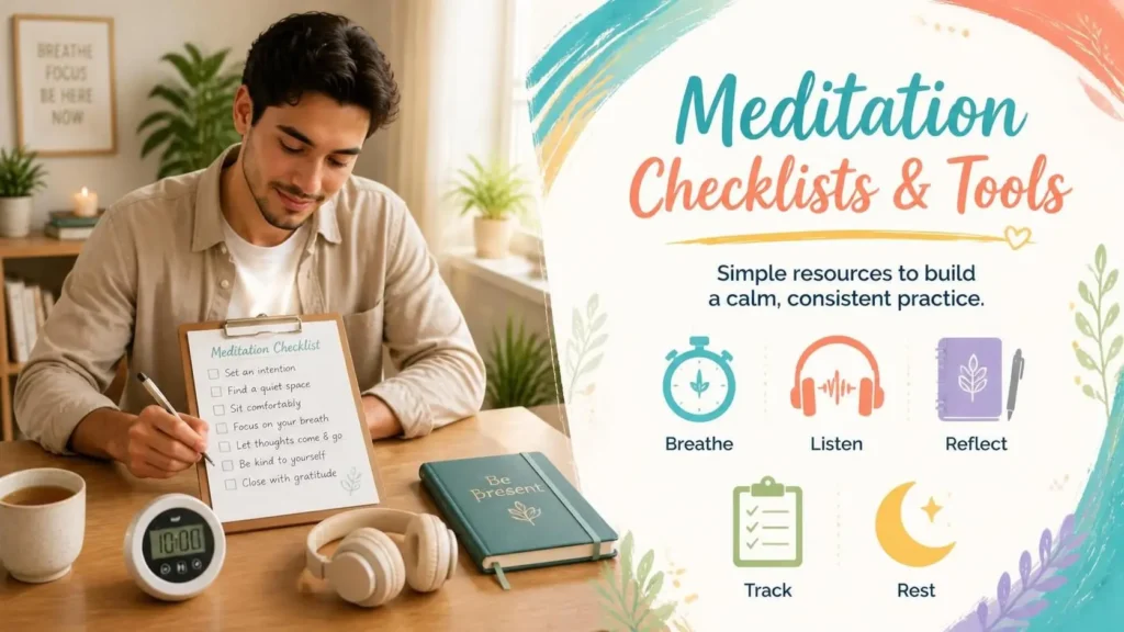 Meditation Checklists & Tools for building a daily mindfulness practice