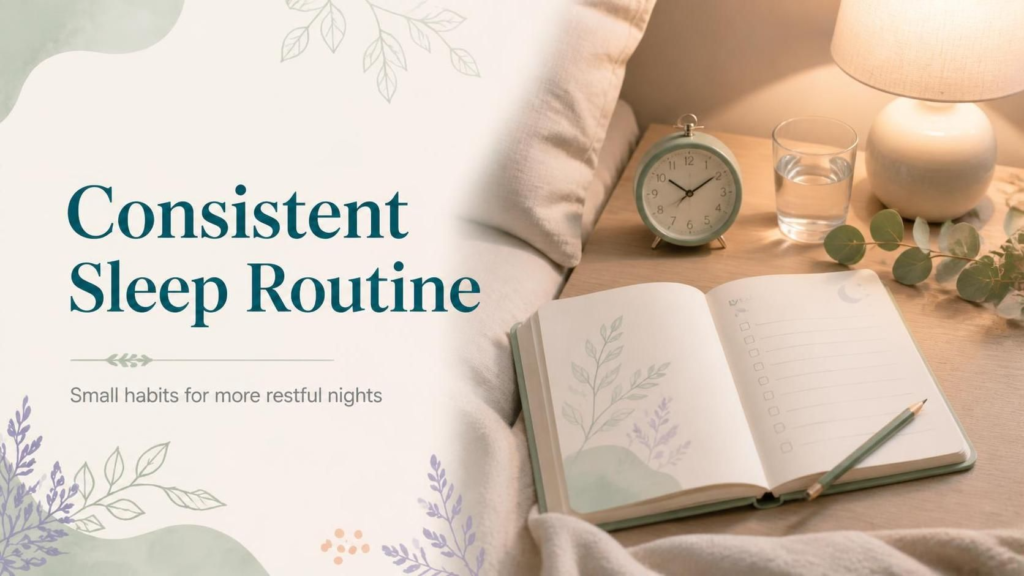 consistent sleep routine with a relaxing bedroom environment